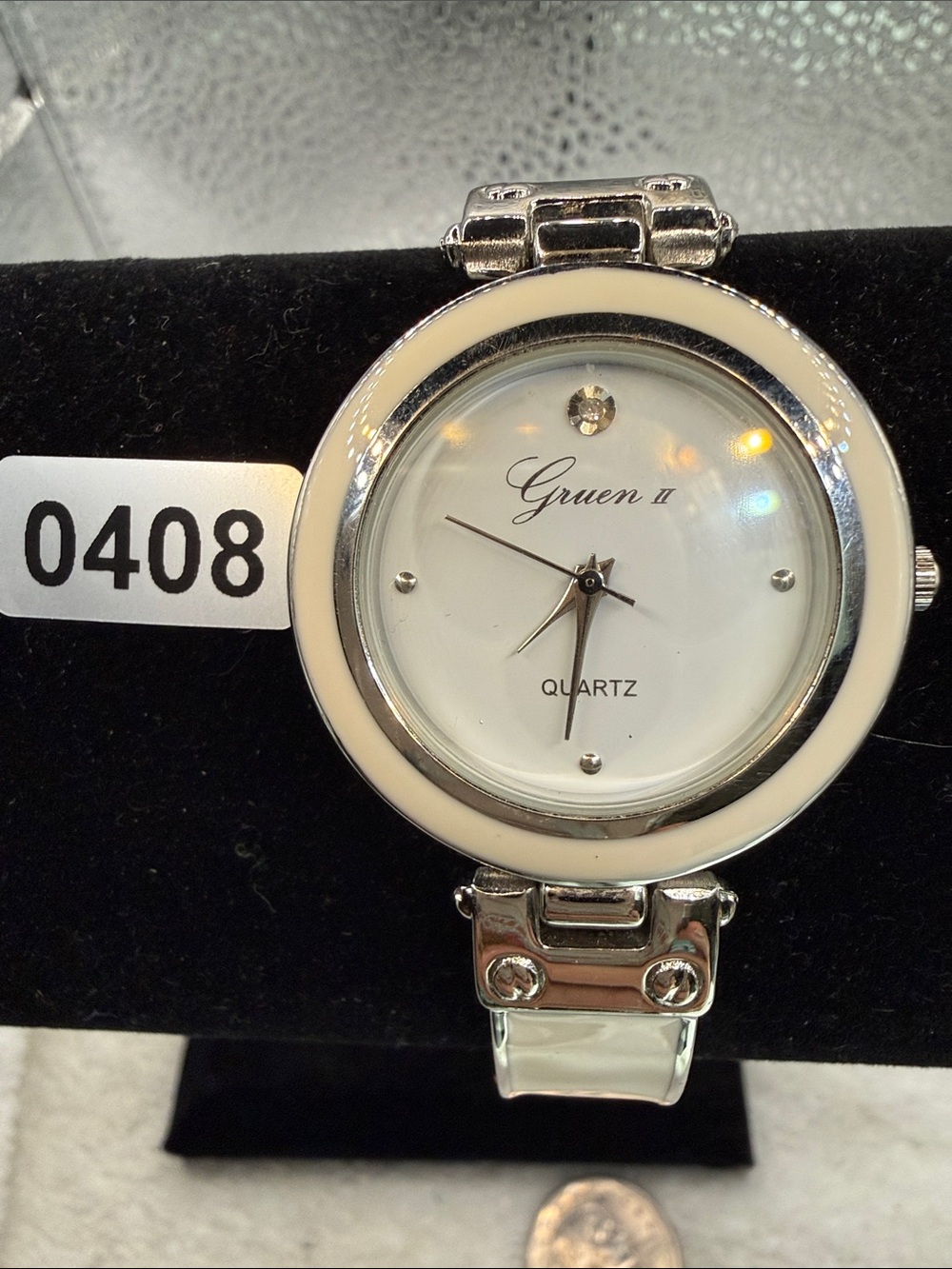 Women’s White and Silver-toned Quartz Bracelet Watch